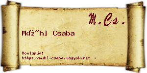 Mühl Csaba névjegykártya