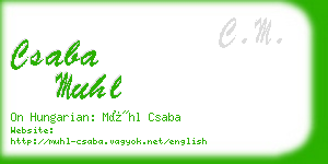 csaba muhl business card